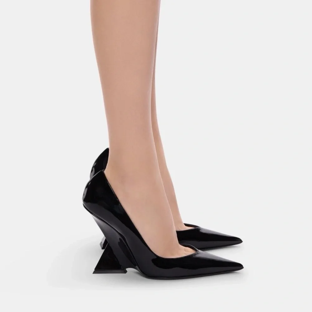 The Attico Cheope patent black pumps, size 37